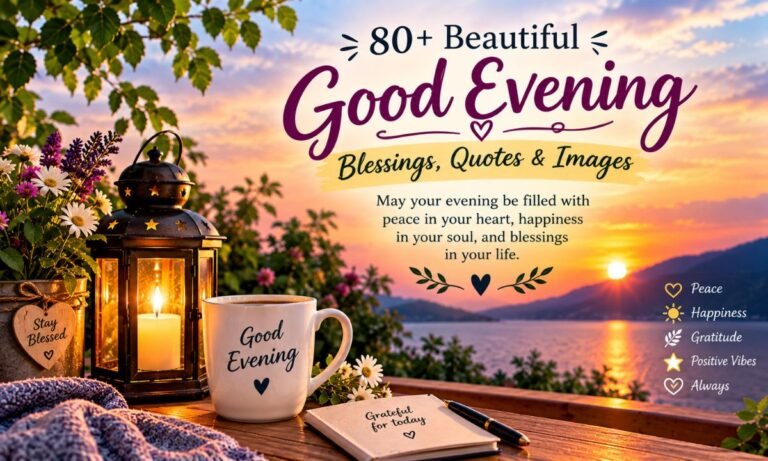 80+ Beautiful Good Evening Blessings, Quotes & Images