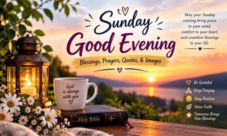 Sunday Good Evening Blessings, Prayers, Quotes, & Images