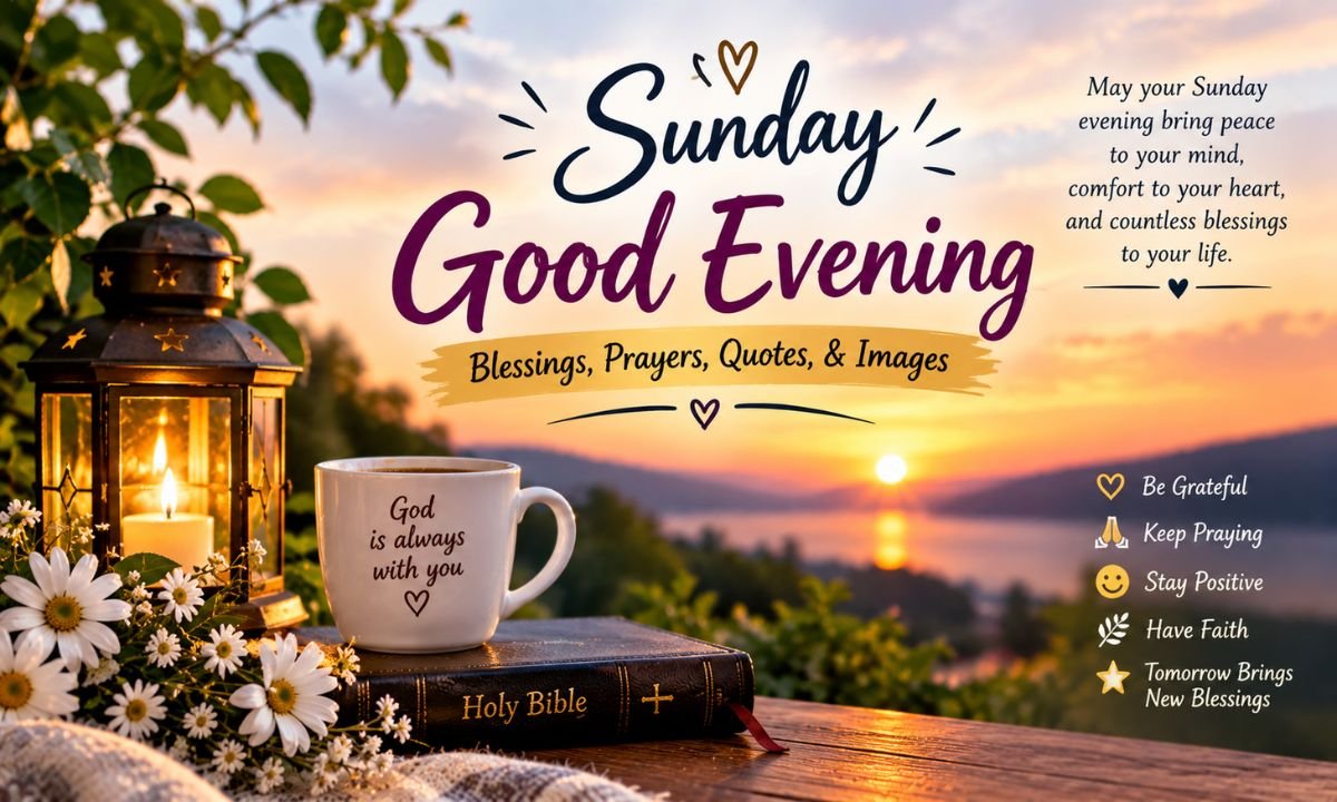 Sunday Good Evening Blessings, Prayers, Quotes, & Images